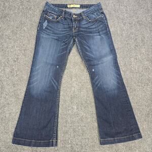 BKE Starlite Stretch Jeans Womens 29x27 Dark Wash Flare Bootcut Hemmed